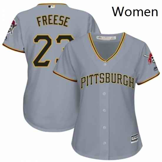 Womens Majestic Pittsburgh Pirates 23 David Freese Authentic Grey Road Cool Base MLB Jersey